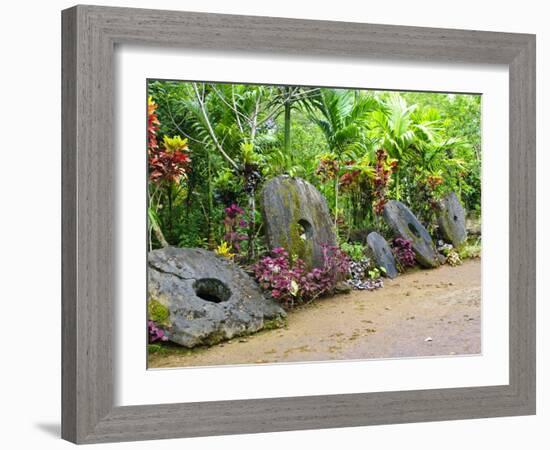 Stone Money Bank, Yap, Micronesia, Pacific-Nico Tondini-Framed Photographic Print