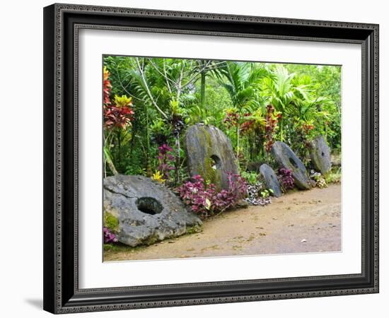 Stone Money Bank, Yap, Micronesia, Pacific-Nico Tondini-Framed Photographic Print