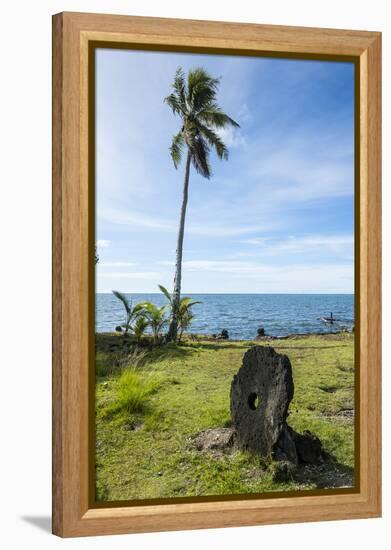 Stone Money on the Island of Yap, Micronesia-Michael Runkel-Framed Premier Image Canvas