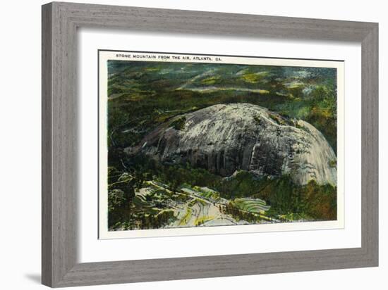 Stone Mountain, Georgia - Aerial View of the Mountain-Lantern Press-Framed Art Print