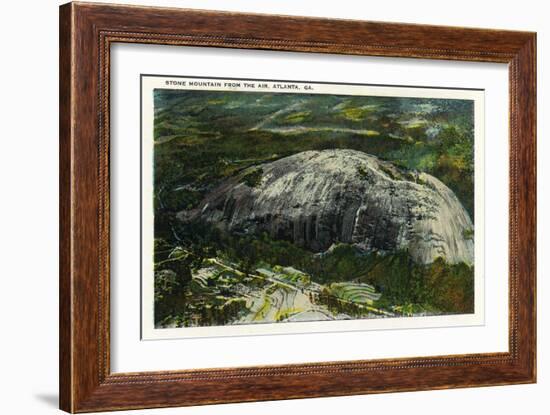 Stone Mountain, Georgia - Aerial View of the Mountain-Lantern Press-Framed Art Print