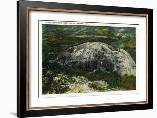 Stone Mountain, Georgia - Aerial View of the Mountain-Lantern Press-Framed Art Print