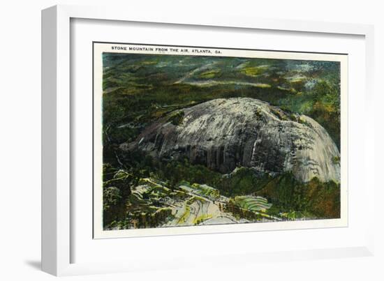Stone Mountain, Georgia - Aerial View of the Mountain-Lantern Press-Framed Art Print