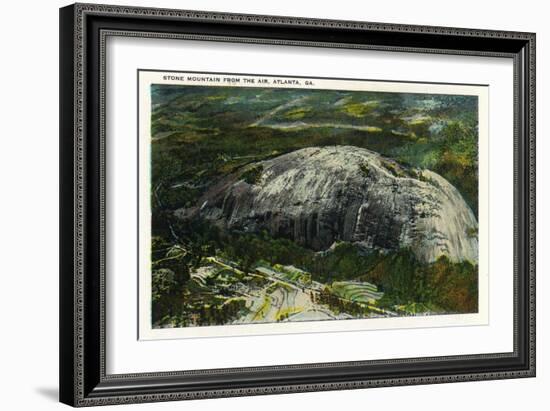 Stone Mountain, Georgia - Aerial View of the Mountain-Lantern Press-Framed Art Print