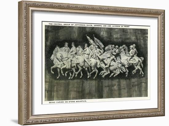 Stone Mountain, Georgia - Close-Up of the Monument Carving-Lantern Press-Framed Art Print