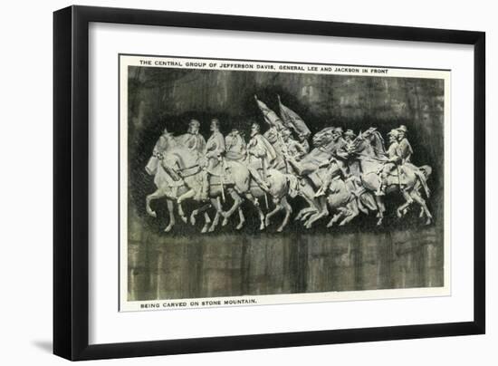 Stone Mountain, Georgia - Close-Up of the Monument Carving-Lantern Press-Framed Art Print