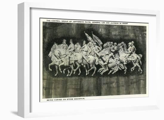 Stone Mountain, Georgia - Close-Up of the Monument Carving-Lantern Press-Framed Art Print
