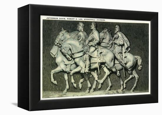 Stone Mountain, Georgia - Davis, Lee, and Jackson Figures-Lantern Press-Framed Stretched Canvas