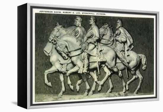 Stone Mountain, Georgia - Davis, Lee, and Jackson Figures-Lantern Press-Framed Stretched Canvas