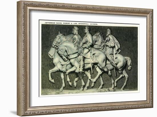 Stone Mountain, Georgia - Davis, Lee, and Jackson Figures-Lantern Press-Framed Art Print