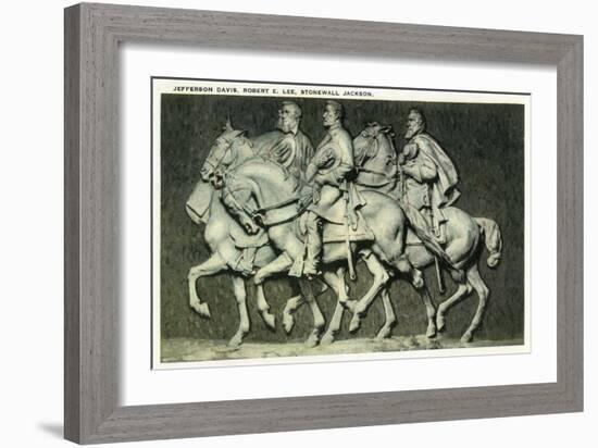 Stone Mountain, Georgia - Davis, Lee, and Jackson Figures-Lantern Press-Framed Art Print