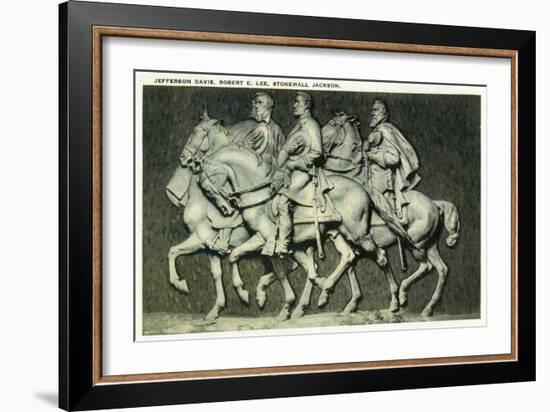 Stone Mountain, Georgia - Davis, Lee, and Jackson Figures-Lantern Press-Framed Art Print