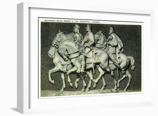 Stone Mountain, Georgia - Davis, Lee, and Jackson Figures-Lantern Press-Framed Art Print