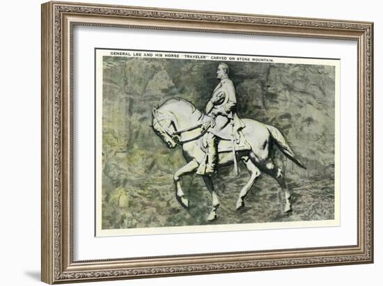 Stone Mountain, Georgia - General Lee and His Horse Traveler-Lantern Press-Framed Art Print