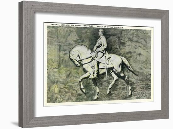 Stone Mountain, Georgia - General Lee and His Horse Traveler-Lantern Press-Framed Art Print