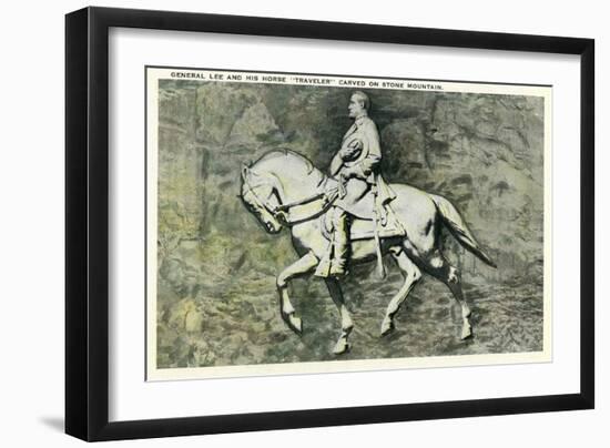Stone Mountain, Georgia - General Lee and His Horse Traveler-Lantern Press-Framed Art Print