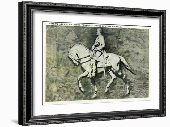 Stone Mountain, Georgia - General Lee and His Horse Traveler-Lantern Press-Framed Art Print