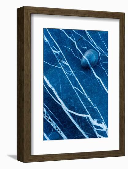 Stone on rock pattern, Kilve beach, Somerset, UK-Ross Hoddinott-Framed Photographic Print