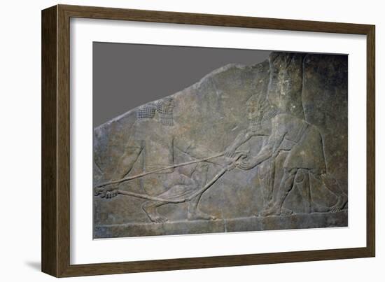 Stone panel from the North Palace of Ashurbanipal, Nineveh, northern Iraq, Neo-Assyrian, c645 BC-Unknown-Framed Giclee Print