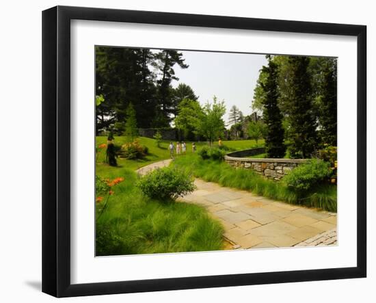 Stone Path at Chanticleer Garden, Wayne, Pennsylvania, USA-Ellen Clark-Framed Photographic Print