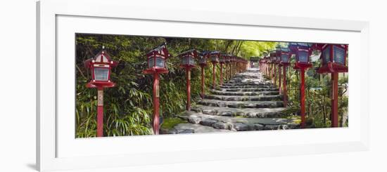 Stone Paved Approach for a Shrine, Kibune Shrine, Kyoto Prefecture, Japan-null-Framed Photographic Print