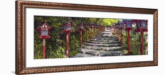 Stone Paved Approach for a Shrine, Kibune Shrine, Kyoto Prefecture, Japan-null-Framed Photographic Print