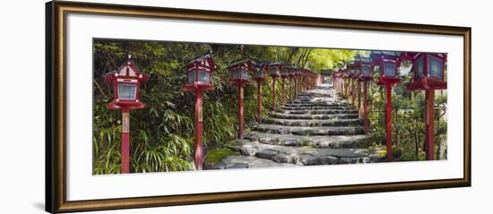 Stone Paved Approach for a Shrine, Kibune Shrine, Kyoto Prefecture, Japan-null-Framed Photographic Print