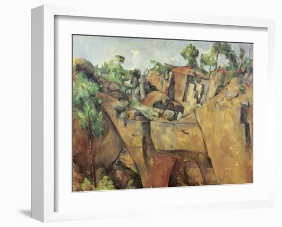 Stone Quarry Near Bibémus, 1898-1900-Paul Cézanne-Framed Giclee Print