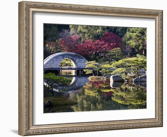 Stone 'Rainbow' Bridge or 'Koko-Kyo', Hiroshima's Shukkeien Formal Garden Dating to Ad 1620, Japan-Dave Bartruff-Framed Photographic Print