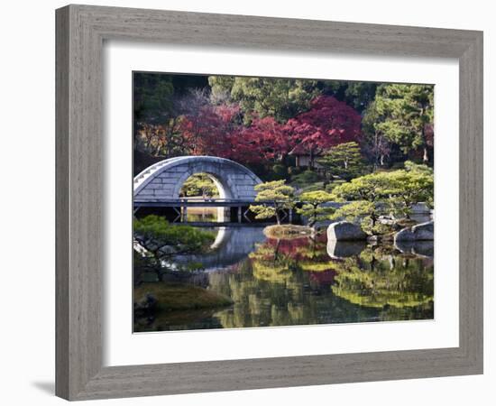 Stone 'Rainbow' Bridge or 'Koko-Kyo', Hiroshima's Shukkeien Formal Garden Dating to Ad 1620, Japan-Dave Bartruff-Framed Photographic Print