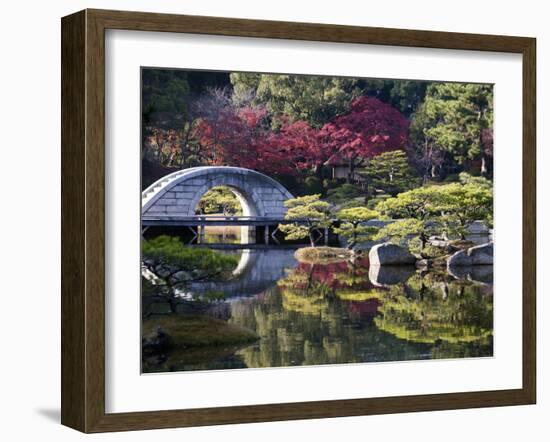 Stone 'Rainbow' Bridge or 'Koko-Kyo', Hiroshima's Shukkeien Formal Garden Dating to Ad 1620, Japan-Dave Bartruff-Framed Photographic Print