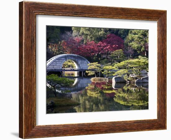 Stone 'Rainbow' Bridge or 'Koko-Kyo', Hiroshima's Shukkeien Formal Garden Dating to Ad 1620, Japan-Dave Bartruff-Framed Photographic Print