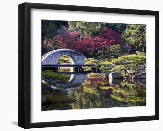 Stone 'Rainbow' Bridge or 'Koko-Kyo', Hiroshima's Shukkeien Formal Garden Dating to Ad 1620, Japan-Dave Bartruff-Framed Photographic Print