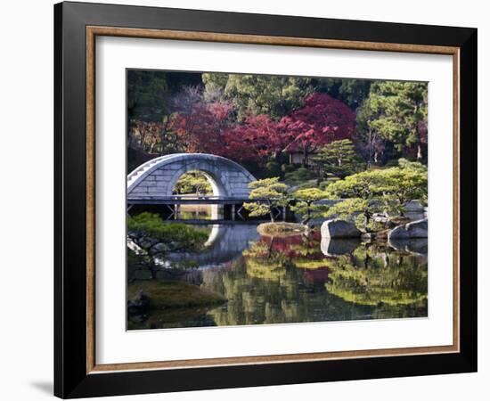 Stone 'Rainbow' Bridge or 'Koko-Kyo', Hiroshima's Shukkeien Formal Garden Dating to Ad 1620, Japan-Dave Bartruff-Framed Photographic Print