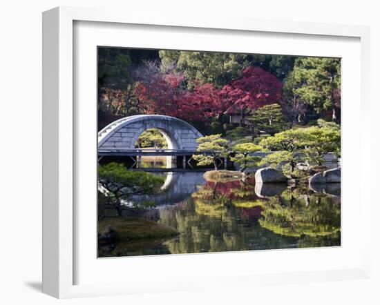 Stone 'Rainbow' Bridge or 'Koko-Kyo', Hiroshima's Shukkeien Formal Garden Dating to Ad 1620, Japan-Dave Bartruff-Framed Photographic Print