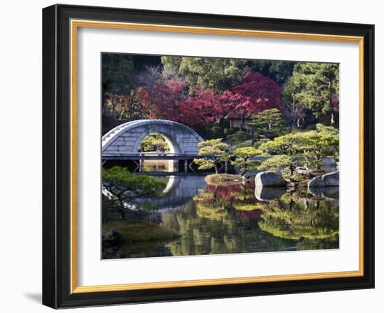 Stone 'Rainbow' Bridge or 'Koko-Kyo', Hiroshima's Shukkeien Formal Garden Dating to Ad 1620, Japan-Dave Bartruff-Framed Photographic Print