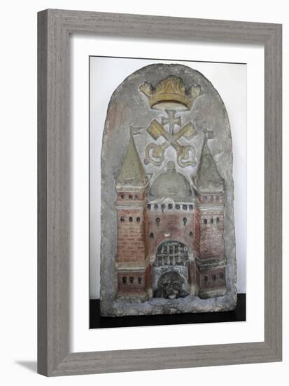 Stone Relief Featuring Riga's Great Coat-Of-Arms-null-Framed Giclee Print