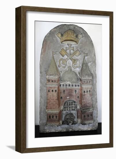Stone Relief Featuring Riga's Great Coat-Of-Arms-null-Framed Giclee Print