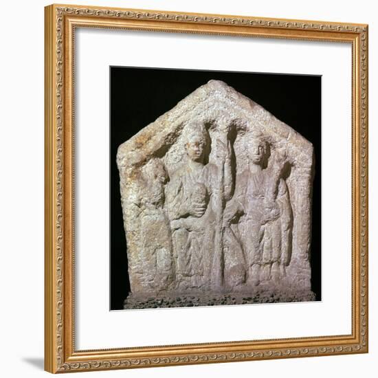 Stone relief showing Romano-British goddesses, c.2nd century. Artist: Unknown-Unknown-Framed Giclee Print