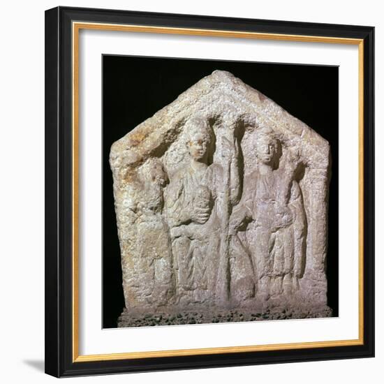 Stone relief showing Romano-British goddesses, c.2nd century. Artist: Unknown-Unknown-Framed Giclee Print