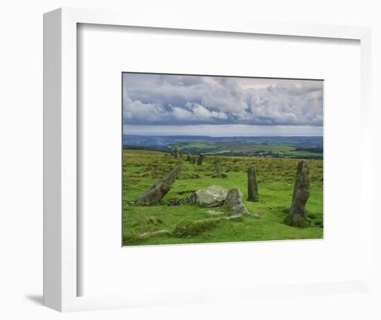 Stone Row at Stall Moor, Dartmoor National Park, Devon, England, United Kingdom, Europe-Woolfitt Adam-Framed Photographic Print