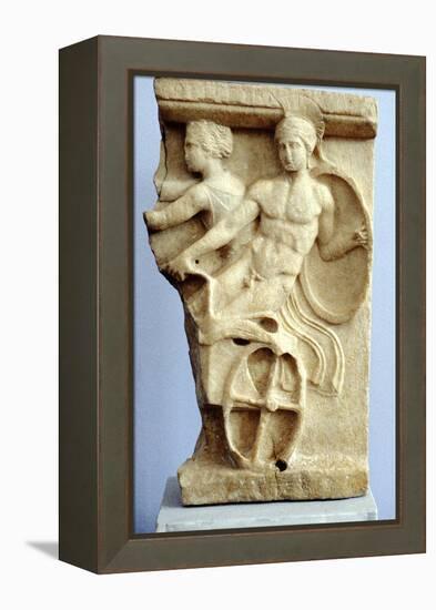 Stone Sculpture of Greek Warriors in a Chariot, C500 Bc-null-Framed Premier Image Canvas