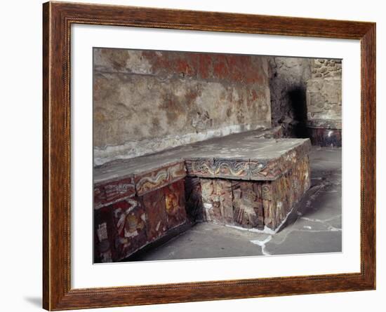 Stone Seat with Polychrome Reliefs Depicting Warriors-null-Framed Giclee Print