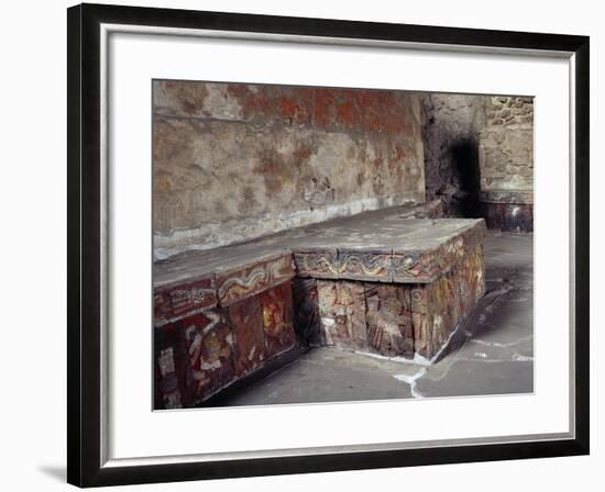 Stone Seat with Polychrome Reliefs Depicting Warriors-null-Framed Giclee Print