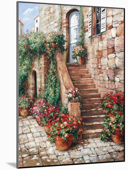 Stone Stairway, Perugia-Roger Duvall-Mounted Art Print