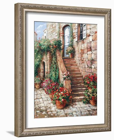 Stone Stairway, Perugia-Roger Duvall-Framed Premium Giclee Print