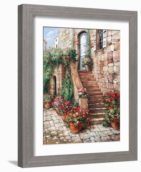 Stone Stairway, Perugia-Roger Duvall-Framed Premium Giclee Print