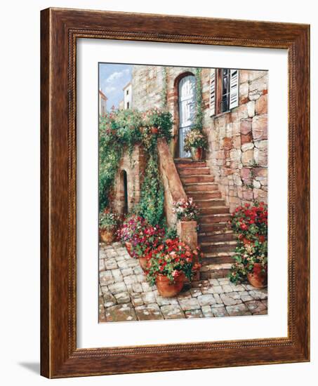 Stone Stairway, Perugia-Roger Duvall-Framed Premium Giclee Print