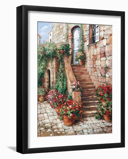 Stone Stairway, Perugia-Roger Duvall-Framed Premium Giclee Print