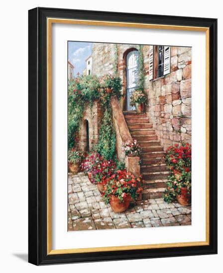 Stone Stairway, Perugia-Roger Duvall-Framed Premium Giclee Print